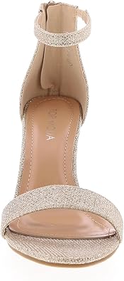 TOP MODA Hannah-1 Ankle Strap Dressy High Heel Sandal, Non-slip Sole, For Wedding, Party, Prom, Evening Wear, or Any Occasion, Sleek Style Block Heel Sandals