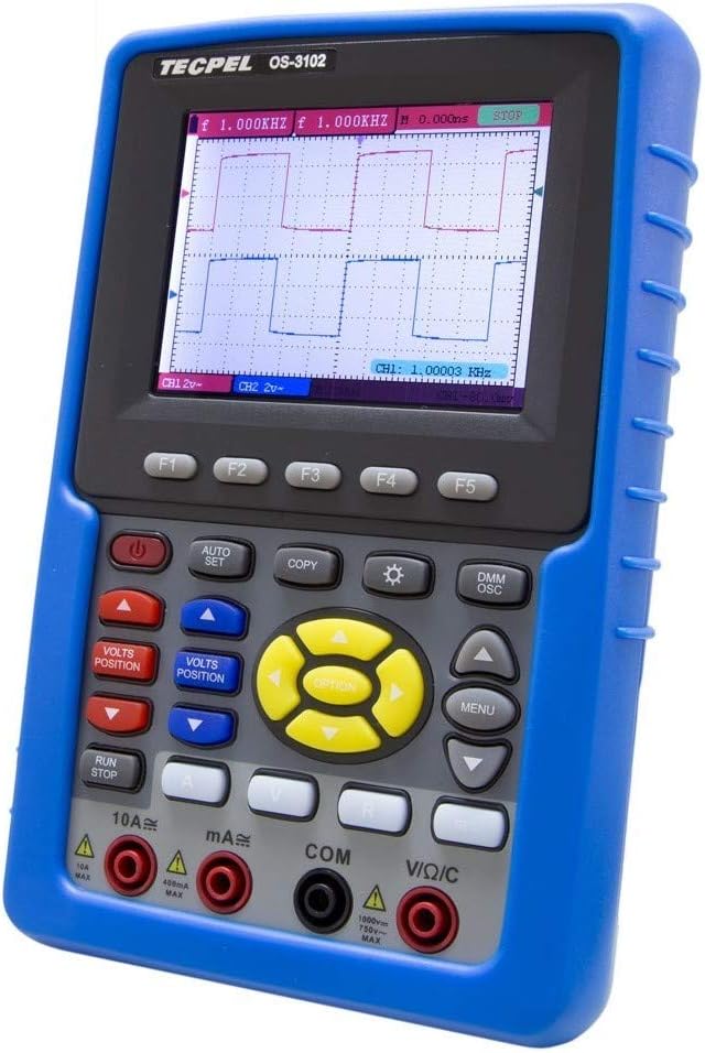 TECPEL Handheld Channel DSO with 100 MHz (500 MSa/s) Digital Multimeter Oscilloscope OS-3102