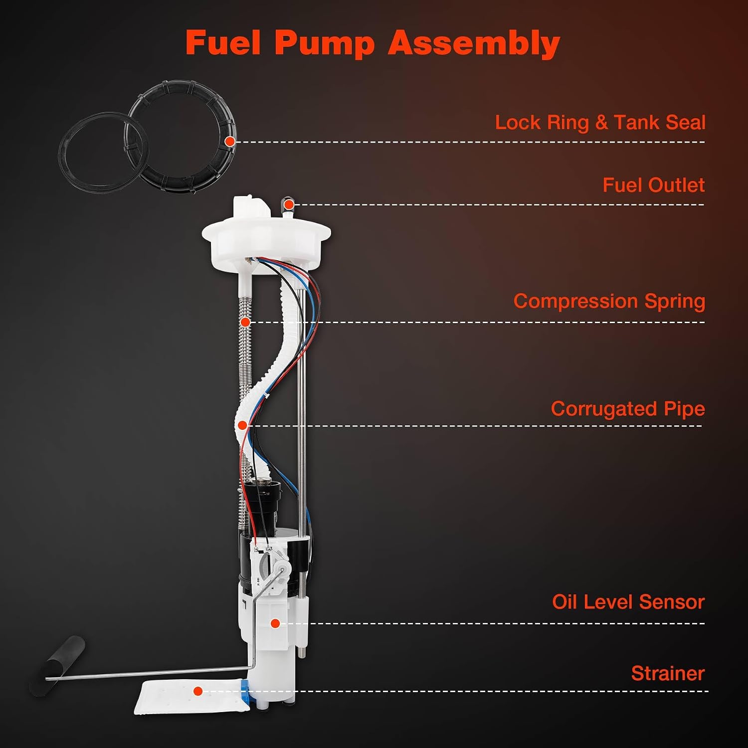47-1012 2522139 Electric Fuel Pump Assembly Compatible with 2011-2012 Polaris Ranger ATV Models(800 6x6 EFI/Crew 800 4x4/ Crew 800 4x4 LE/XP 800 4x4 EFI LE EPS) Replace # 2204402 HFP-A3963
