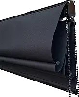 Cortina Persiana Romana Blackout Preta - Acabamento Preto (SOB MEDIDA) (1,40(lar) x 1,40(alt))