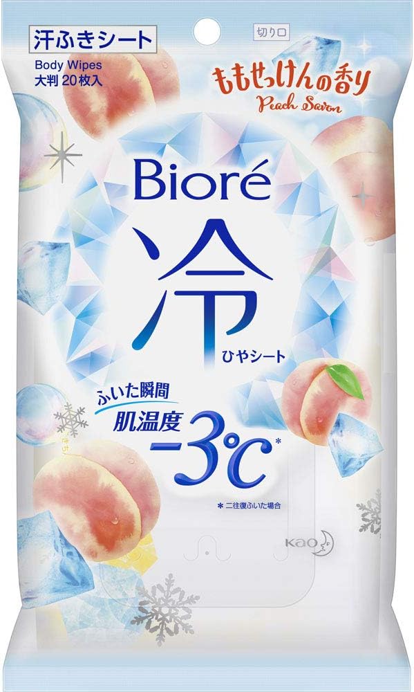 花王 ビオレ 冷シート ももせっけんの香り 20枚