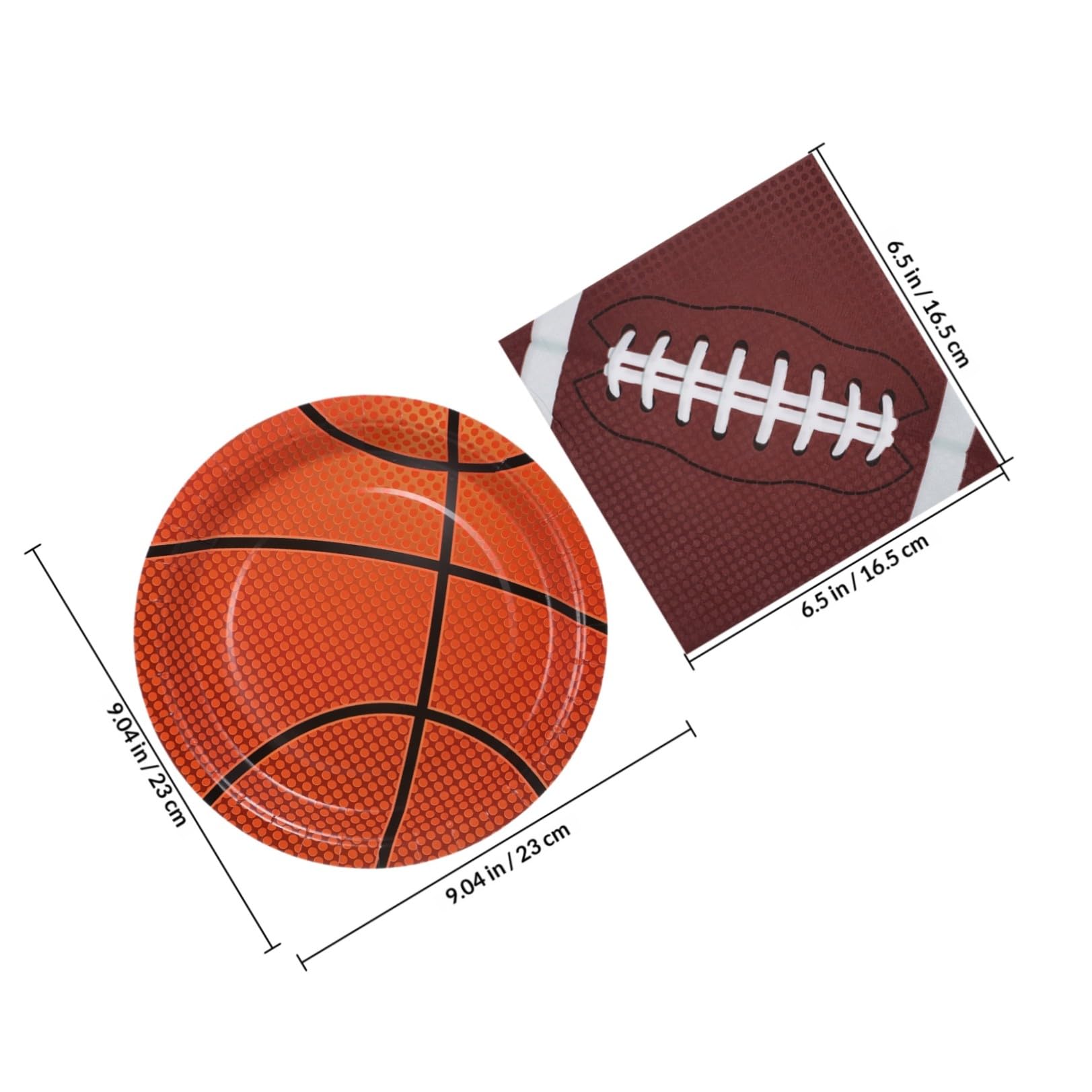 Healvian Set Piatti di Carta per Festa a Tema Sportivo Decorazioni Calcio, Basket, Baseball e Football, Resistenti senza Necessità di Lavaggio per Eventi e Riunioni Familiari