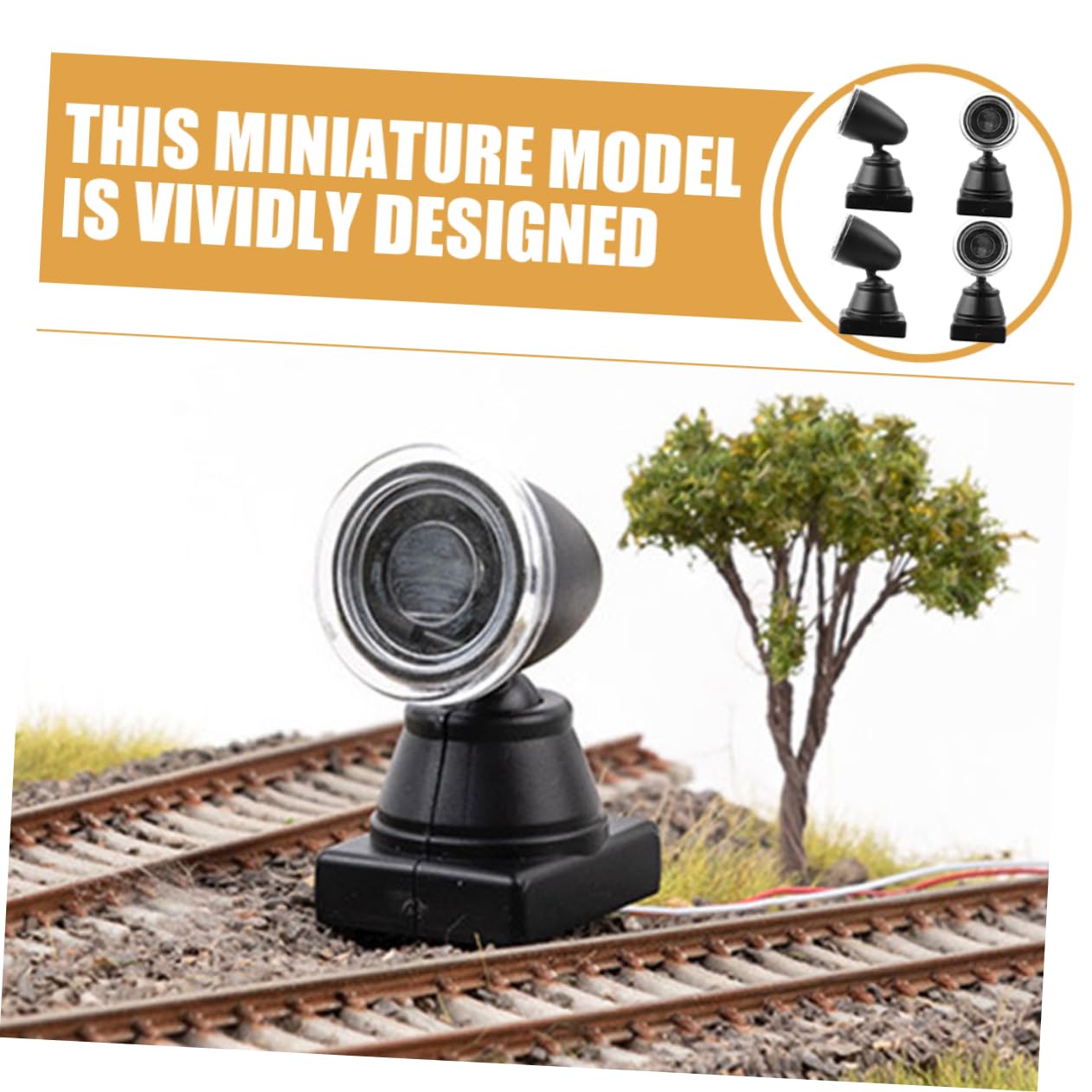 HOODANCOS 4Pcs Miniature Spotlight Model for Sand Table DIY Projects Realistic Signal Light Model for Railroad Building and Mini House Landscape Decor Stylish and Durable Design