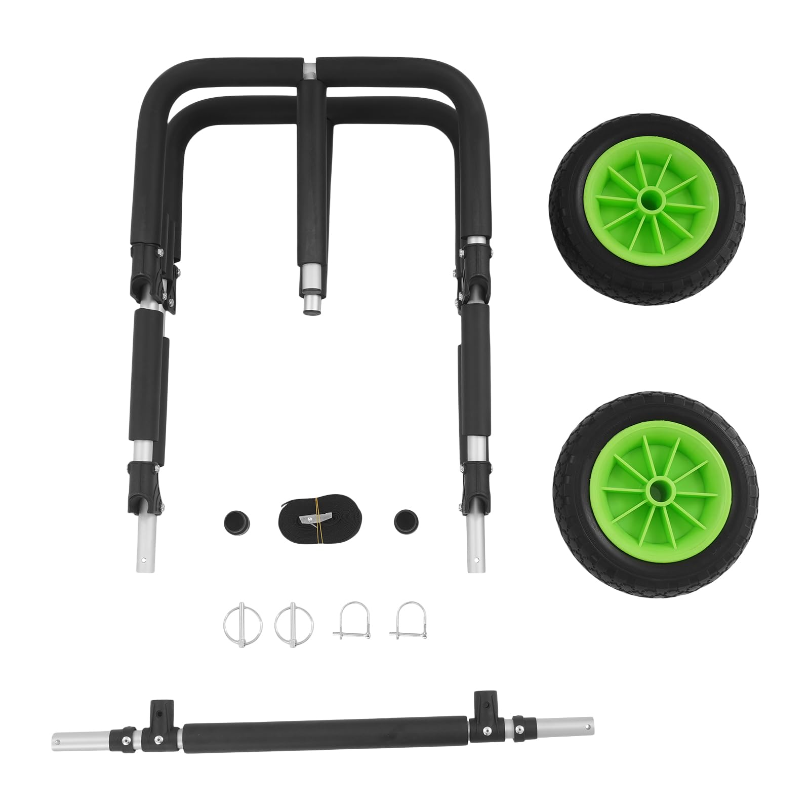 Carro de transporte para tabla de surf | Espacio para 2 kayaks o SUP | carro de playa de aluminio | carro de transporte SUP con ruedas de 10 pulgadas | carro kayak | hasta 80 kg