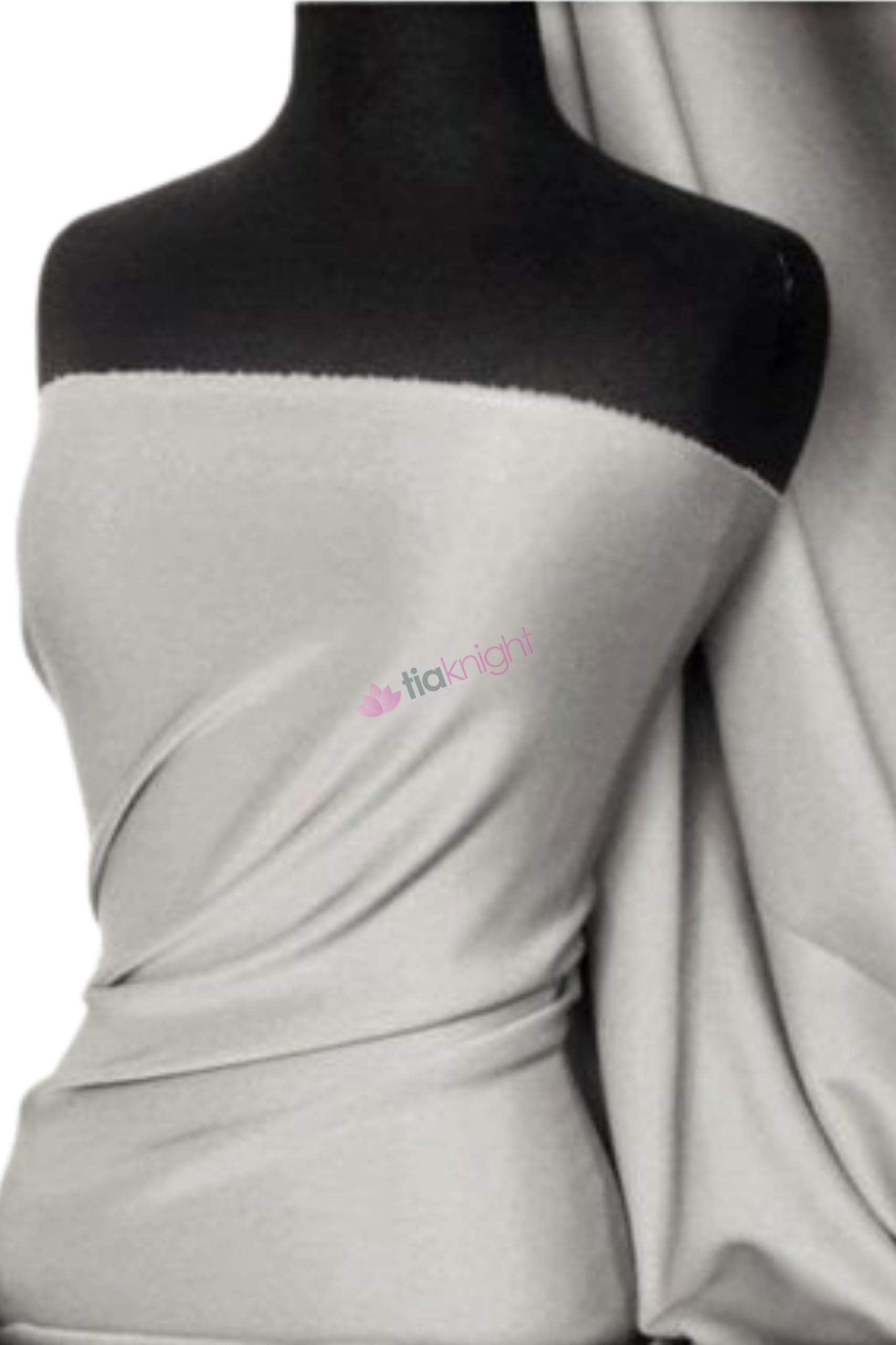 Scuba Bodycon Dress Fabric | Stretchy & Thick Body Control Material | 148 cm Wide | Sold By The Metre | Same Day Dispatch | by Tia Knight (Light Grey, 1 Metre)