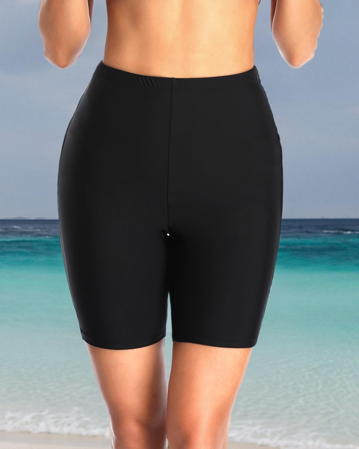 Holipick 7" Swim Shorts Women High Waisted Bathing Suit Shorts Tummy Control Swimsuit Boyshorts Bottom with Liner - Image 7