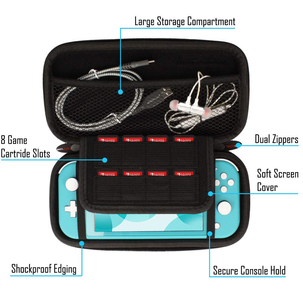 Condition photo showing Good Condition for TECHGEAR Switch Lite Case, Hard Protective Carry Travel & Storage Case Cover Designed for Nintendo Switch Lite, 8 Game Card Slots + Accessories - Yellow