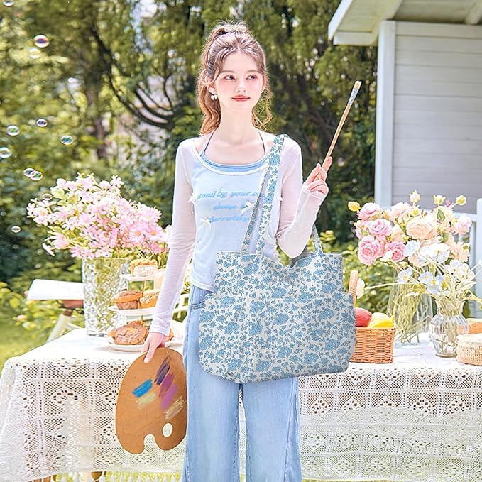 Bolso Tote de Pana para Mujer Grande con 6 Bolsillos miniatura 2