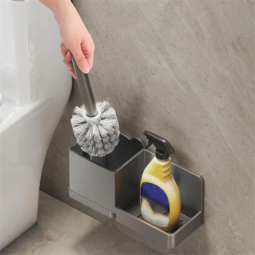 szczotka do WC z okrągłą główką Szczotka toaletowa do użytku domowego bez martwego kąta, montowana na ścianie plastikowa szczotka toaletowa, do akcesoriów łazienkowych WC Wyjmowany zestaw szczotek do
