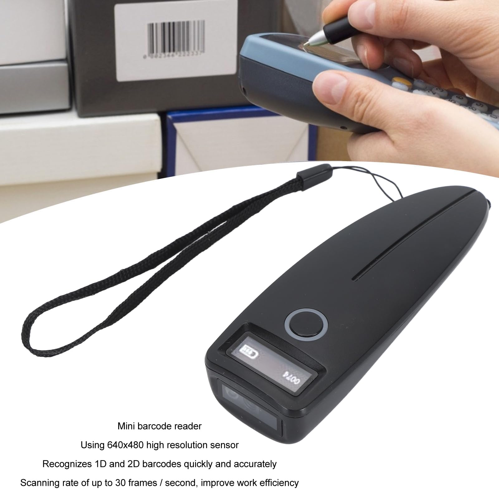 Mini Scanner Bluetooth a Barre Bluetooth, Scanner di Codici a Barre Wireless 2.4G, Scanner di Codice QR da 1D 2D QR Portatile 3 in 1 per la Libreria di Inventario 'archivio