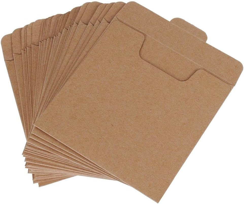 Mydio50 Pack Kraft Paper DVD Envelopes Cardboard CD Sleeves