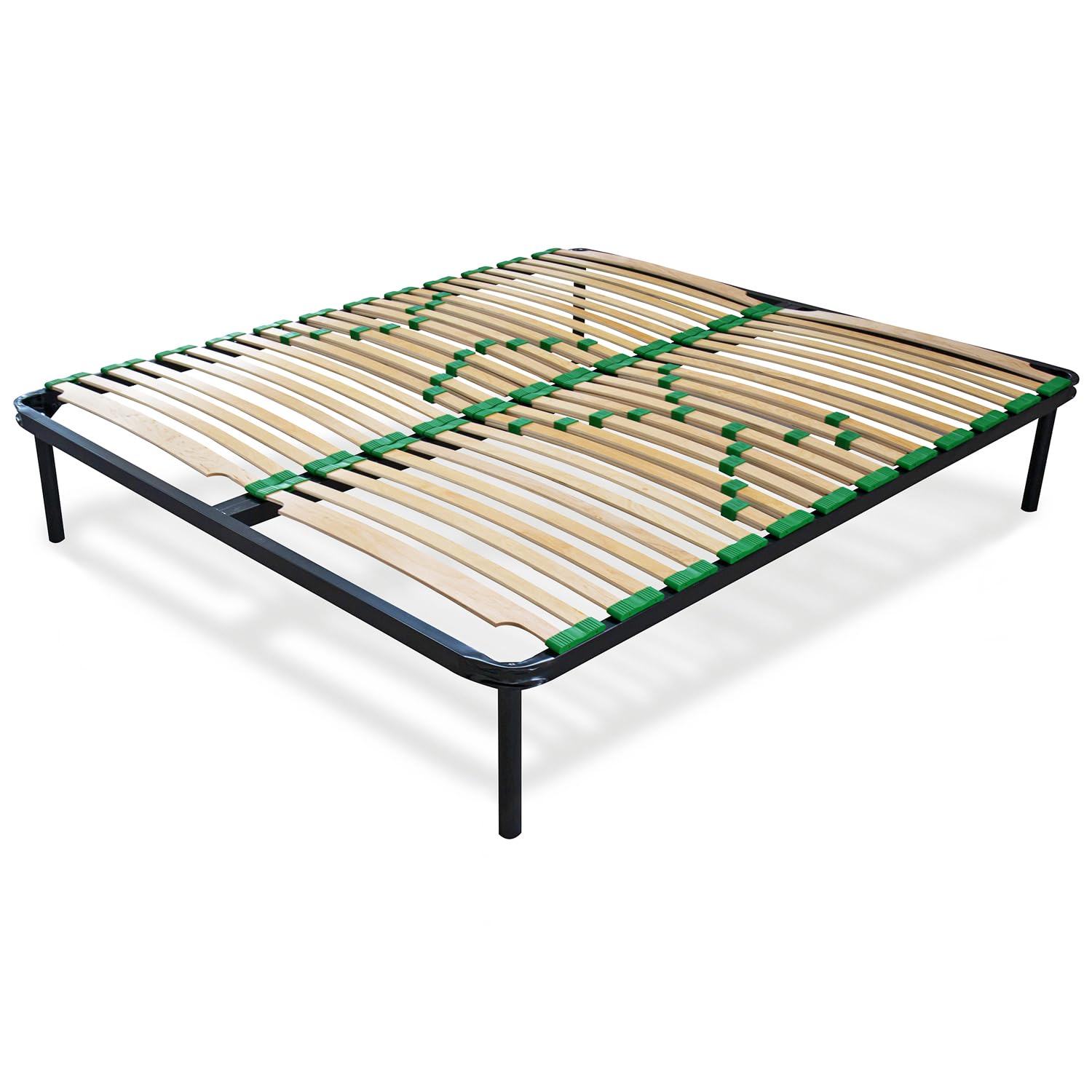 EVERGREENWEB Miglior Rete Letto Matrimoniale 160x200 Alta 35 cm a 48 Doghe in Legno con Regolatori di Rigidità Ortopedica, Struttura Rinforzata in Ferro, Base da Incasso + Kit 5 Piedi Smontabili