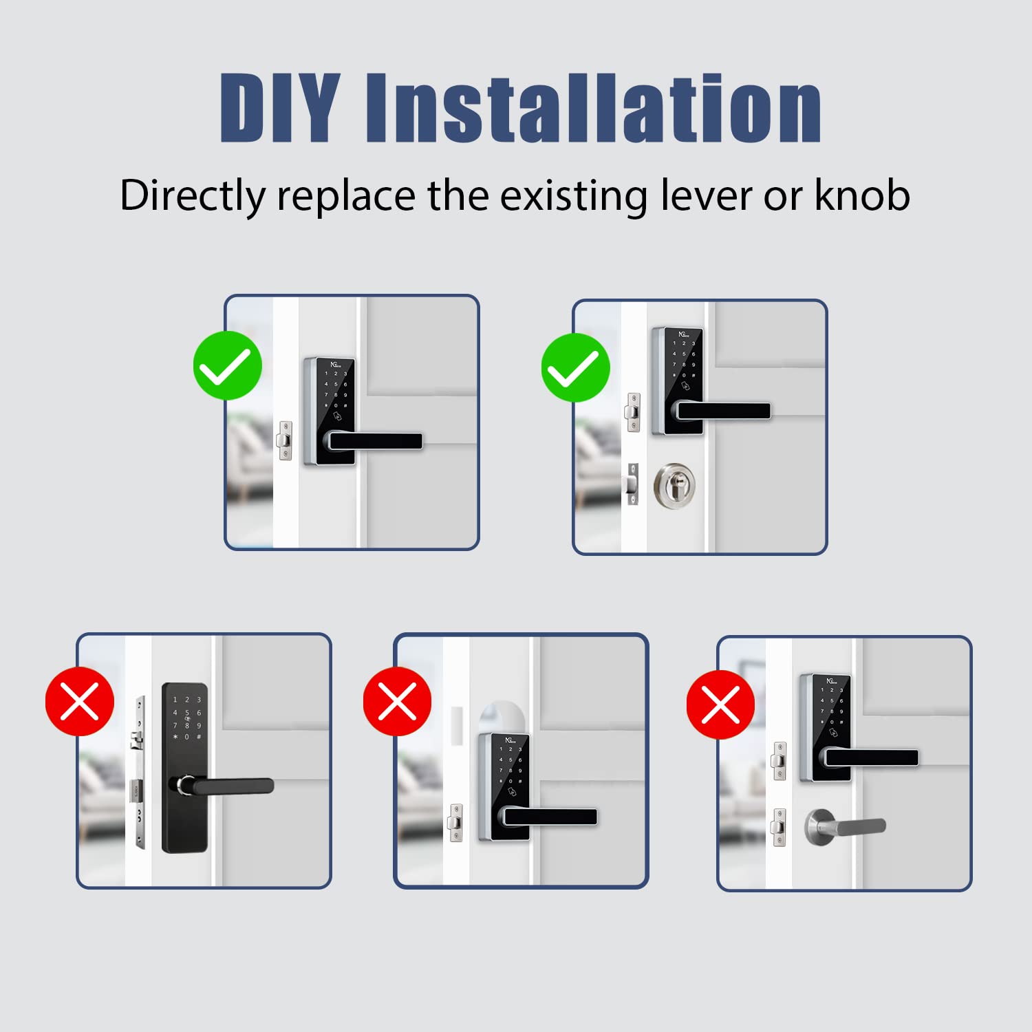 Buy NGTeco Security Touchscreen Smart Lock Builtin WiFi Keyless Entry Door Lock with Gateway