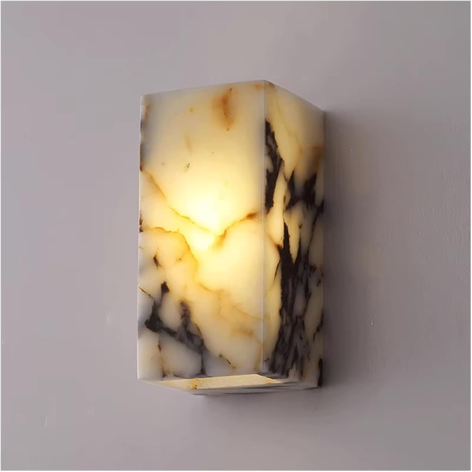 Luxury Black Cuboid Natural Stone Wall Lamp High-end Bedroom Bedside LED Wall Sconces Living Room Bathroom Waterproof Lighting Fixture,Bathroom