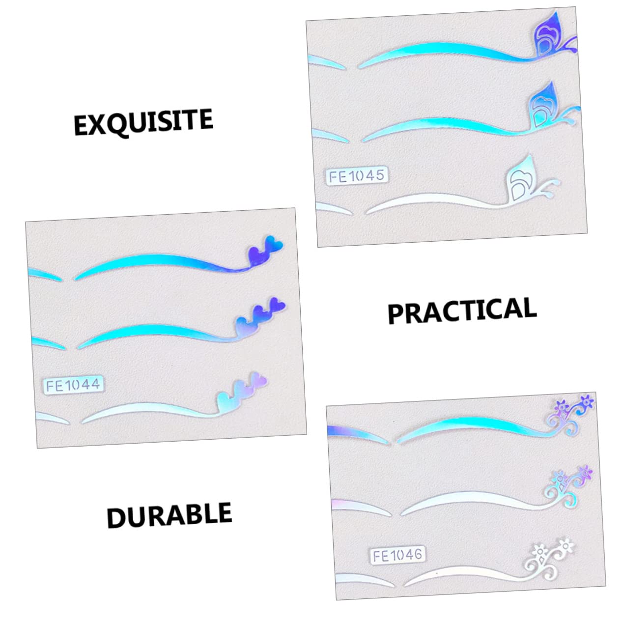 Ipetboom 24fogli Adesivi Per Stickers Per Eyeliner e Facili Applicare Per Look e Accattivante Speciali