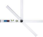 Néoteck détecteur d'angle numérique en aluminium 225°16 po, outil de mesure d'angle numérique avec écran LCD rétroéclairé et bulle horizontale et verticale - Argent