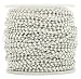 CleverDelights Ball Chain Roll - 30 Feet - Shiny Silver Color - 2.4mm Ball - #3 Size