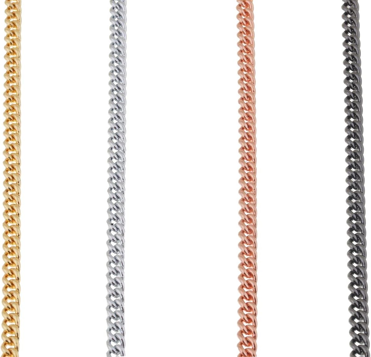 Alvalley Metal Chain Dog Show Collar - Pet Slip Collar for Shows - Fine Curved Chain Collar - Adjustable for Toy, Small, Medium, Large, and Extra Large Dogs (Black, 22in Long, 1.4mm Thick)