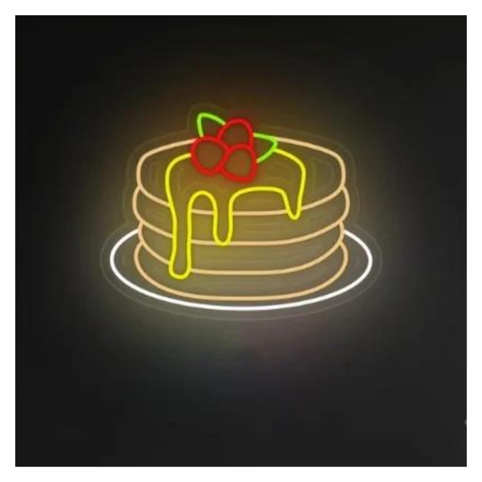 LEMST Sign Lamp Pancakes Neon Signs USB Powered, Dessert Shop Neon Lights Suitable for Sweet Treat Shops Decor Glow Sign 25cmx40cm(D)