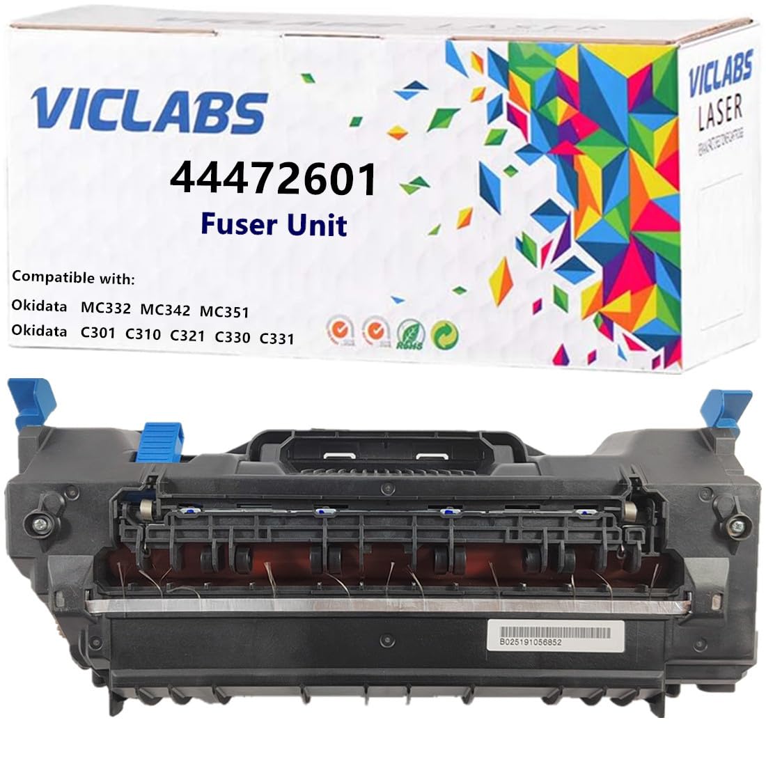 VICLABS 44472601 fuser Replacement for Okidata 44472601 fuser Unit for use in Okidata C301 C310 C321 C330 C332 C510 C511 C530 C531 MC332 MC351 MC352 MC361 MC362 MC561 MC562 Printers,110V(1- Pack)