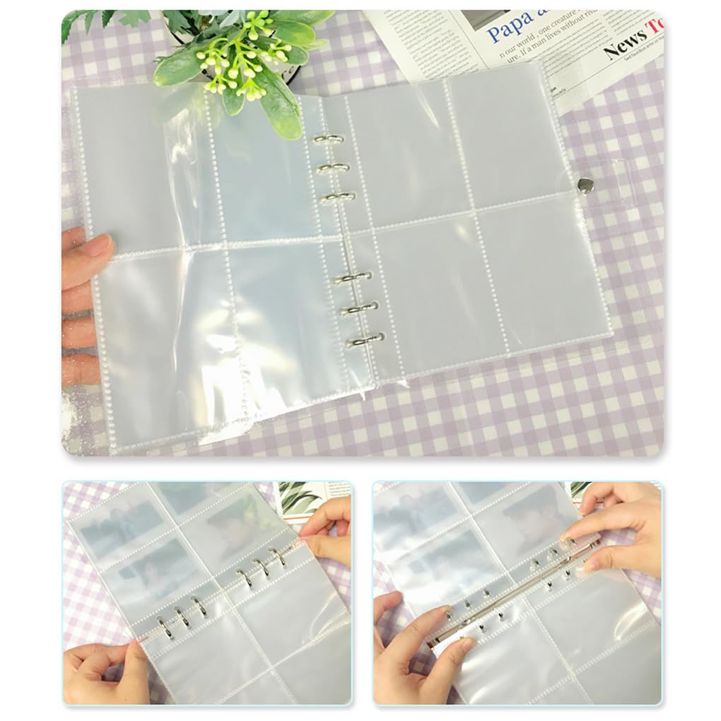 Fotoalben zum Selbermachen, für Babywachstum, Hochzeit, Reise, Erinnerung, lose Blätter, blitzfarben, transparent, großes Fassungsvermögen, Buch-Display, Rosa, 7,6 cm, 3 Stück