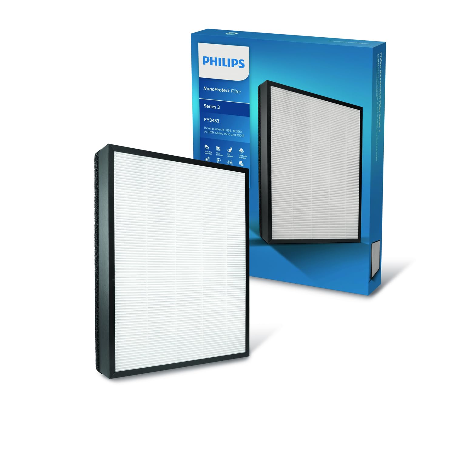 Philips Qualità Aria FY3433/10 Filtro Hepa Nanoprotect, Compatibile con Purificatore d'Aria Philips AC3256