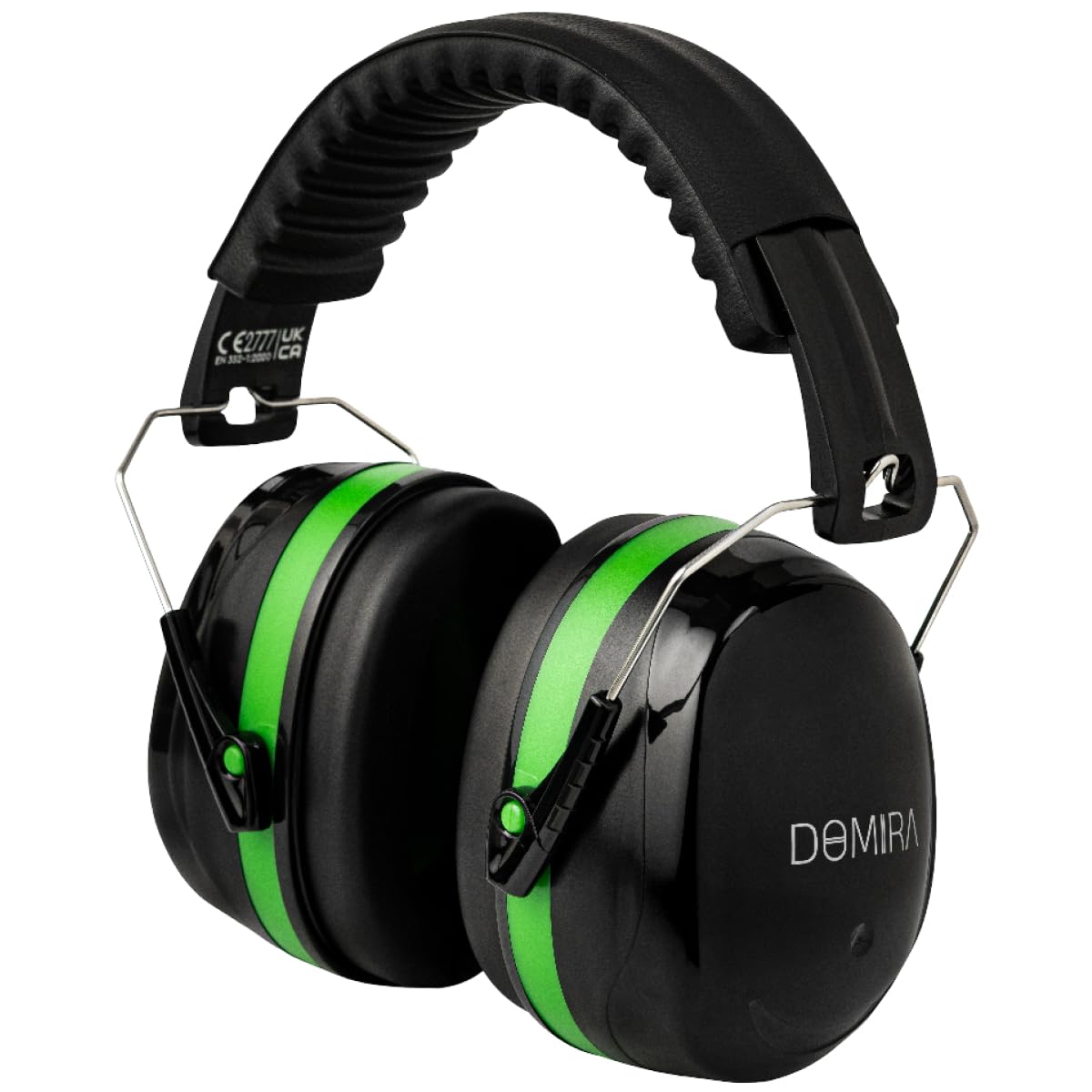 Domira Men's Black And Green Ear Defenders For Adults – Lightweight Hearing Protection Earmuffs With Headband, Noise Reduction 35Db For Work, Shooting, Diy, Airports – Black/Red Or Black/Green (Black And Green)