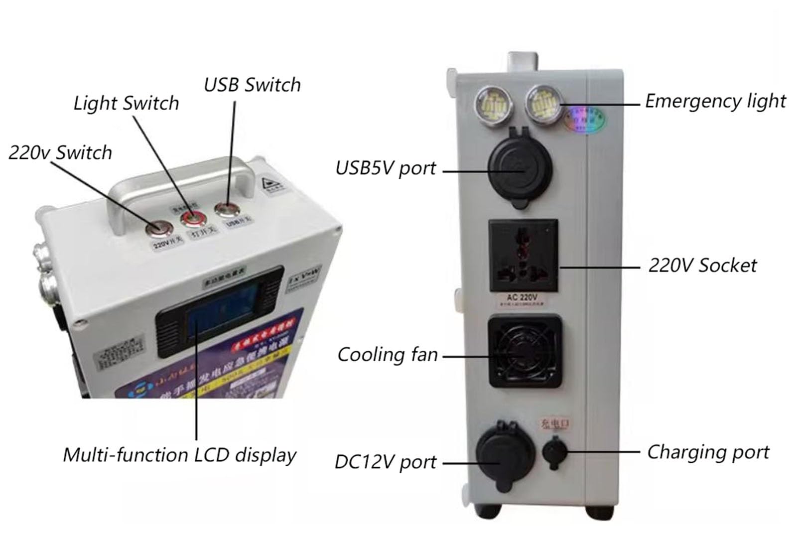 Przenośny Mały Generator Z Korbą Ręczną, Ręczna Ładowarka Z Korbą Ręczną 500 W, Awaryjny Generator Ręczny USB Do Ładowania, W Nagłych Wypadkach, Na Kemping, Nagłe Przerwy W Dostawie Prądu,220 V