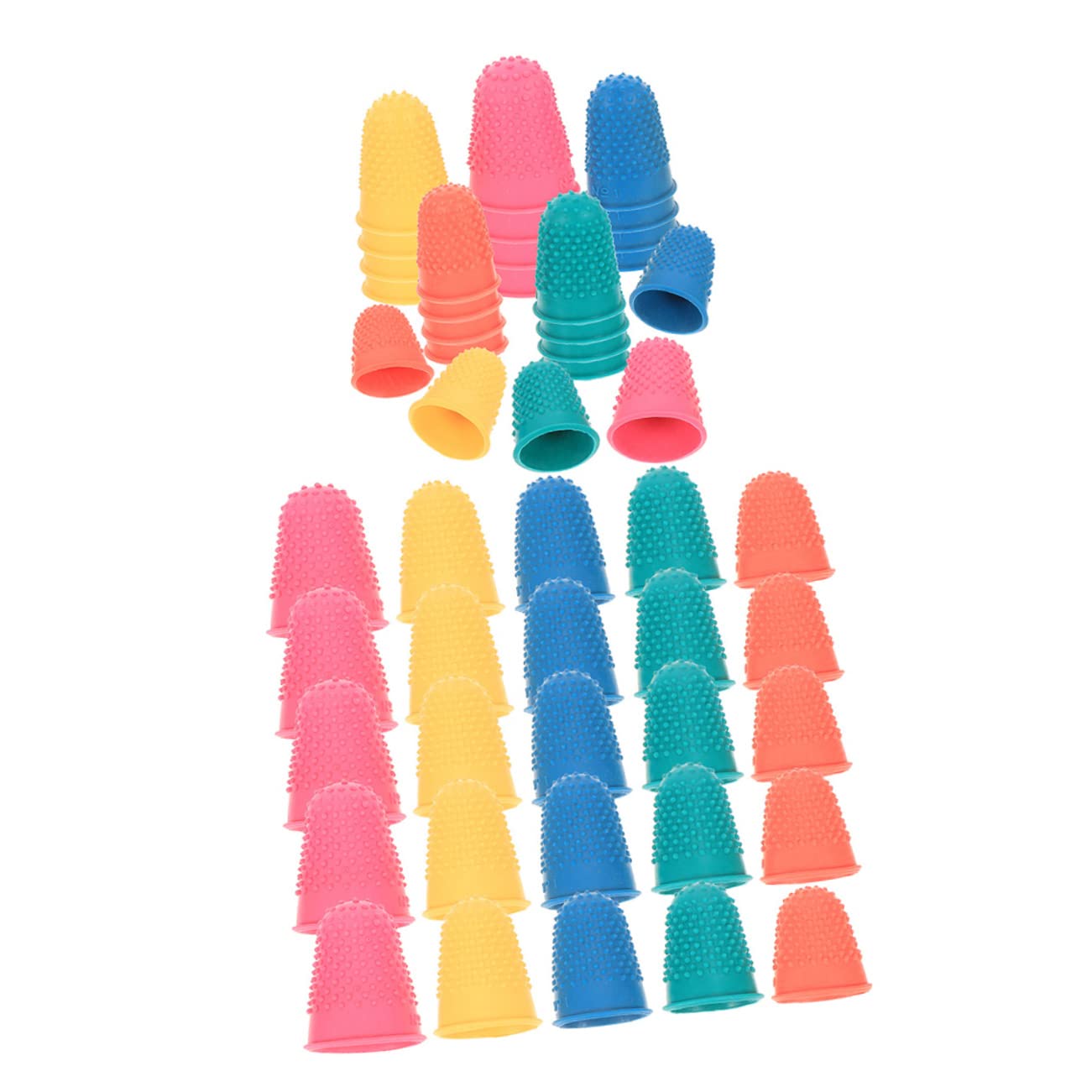3 Series Protección Para Dedos De Goma Antideslizante Para Dedos Para Trabajo Color Aleatorio 50 Piezas*3