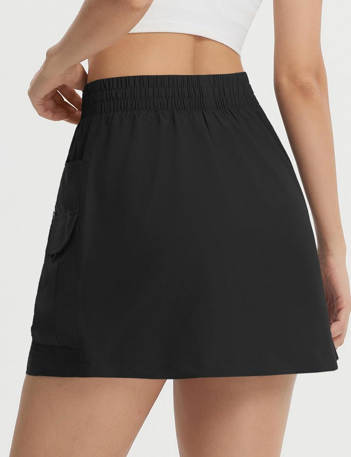 baleaf Women's Hiking Cargo Skort High Waisted Golf Travel Athletic Skirts with Pocket Water Resistant Sport Skorts - Image 2