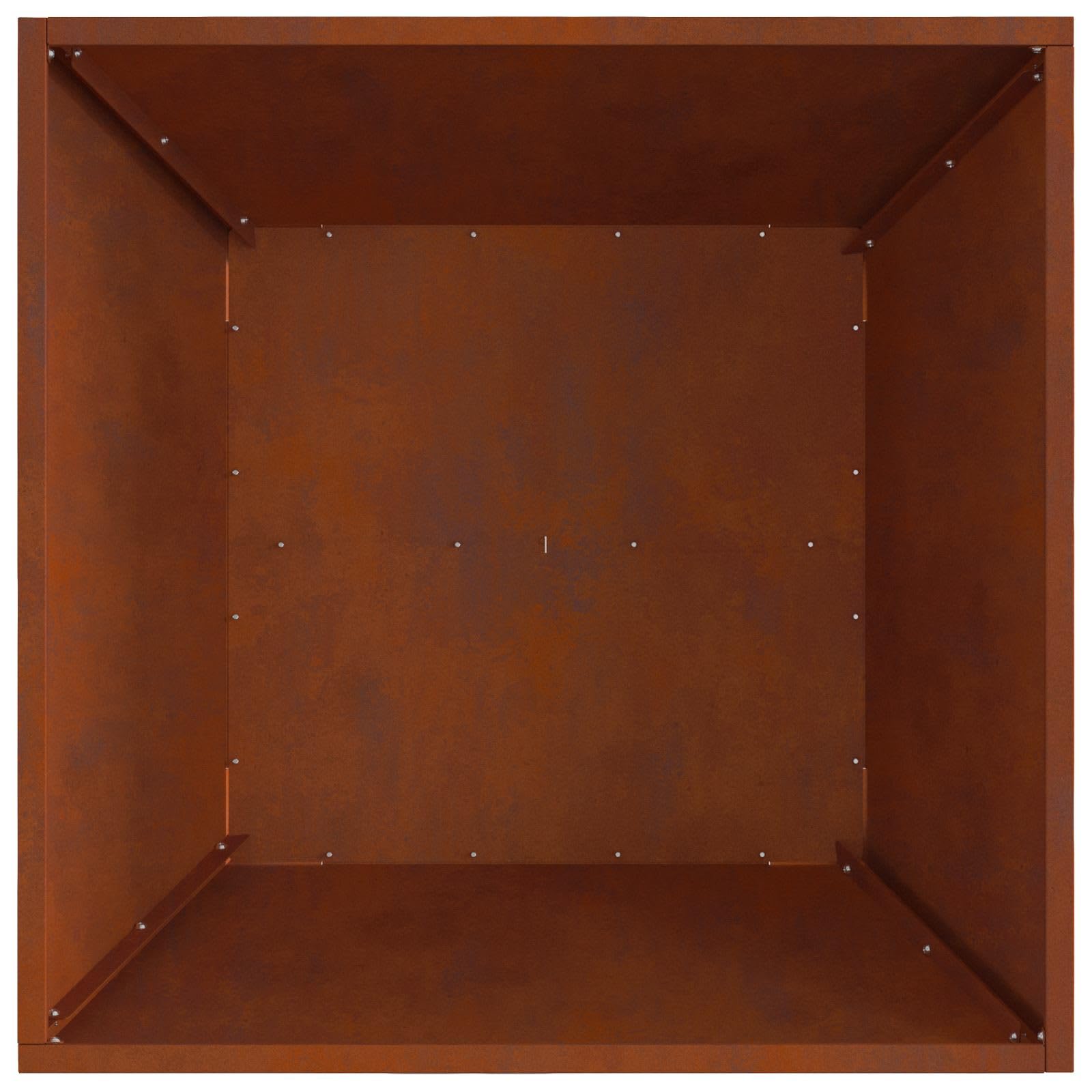 Brasero marrón de 60 x 60 x 30 cm, acero resistente a la intemperie, para jardín, terraza, brasero al aire libre, con construcción resistente al calor, duradera y portátil para noches