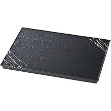 J-kitchens 873347 Serving Plate Plate, 13.0 inches 33 cm, Rectangular Flat Plate, Black Tataki, White Ran, 13.0 inches 33 cm, Made in Japan