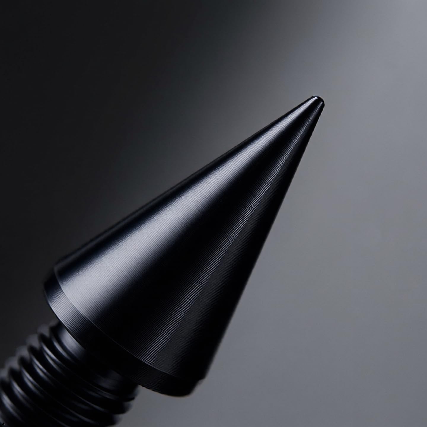 Set di punte e cuscinetti per altoparlanti M6, alluminio nero, Ø10 mm cono con radius pad Ø20 mm, ammortizzatori vibrazioni HiFi