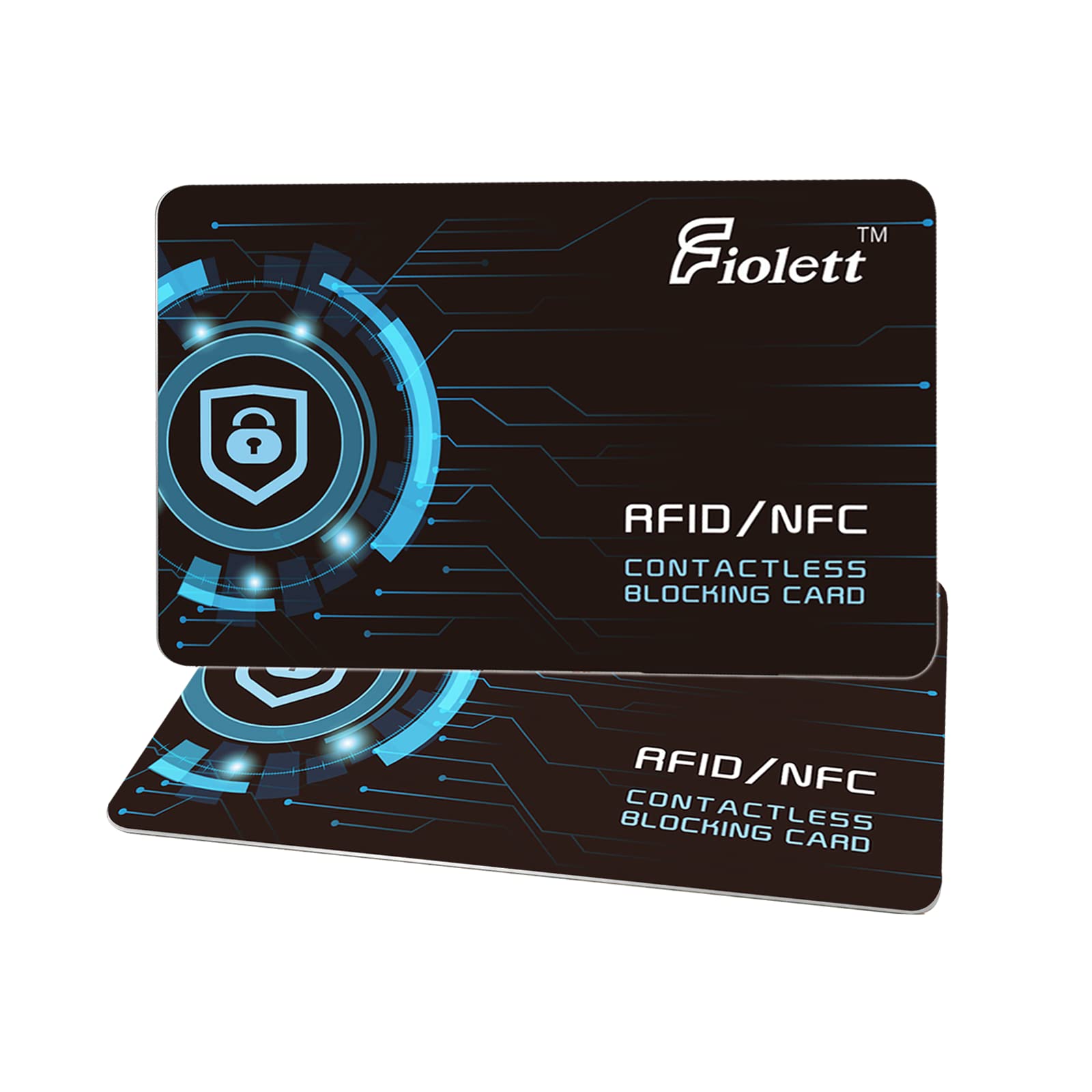 RFID Blocking Cards – 2 Packs, Contactless NFC Debit Credit Card Passport Protector Blocker for Men & Women, Slim Size Fits in Wallet/Purse (2)
