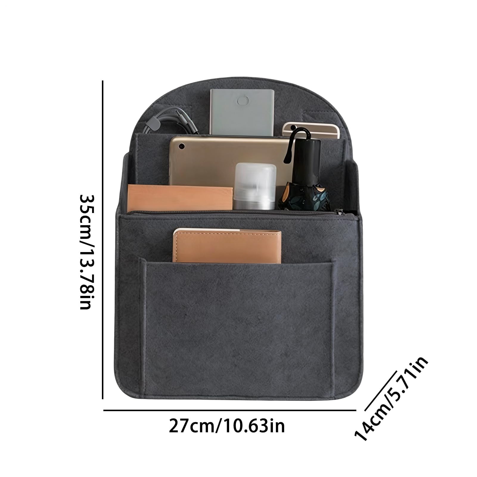 Inserto organizer per borse, adatto a varie borse, piccolo/grande, organizer per zaino in feltro, divisore per borse piccole, facile da trasportare, per campeggio, palestra, viaggi, pendolarismo