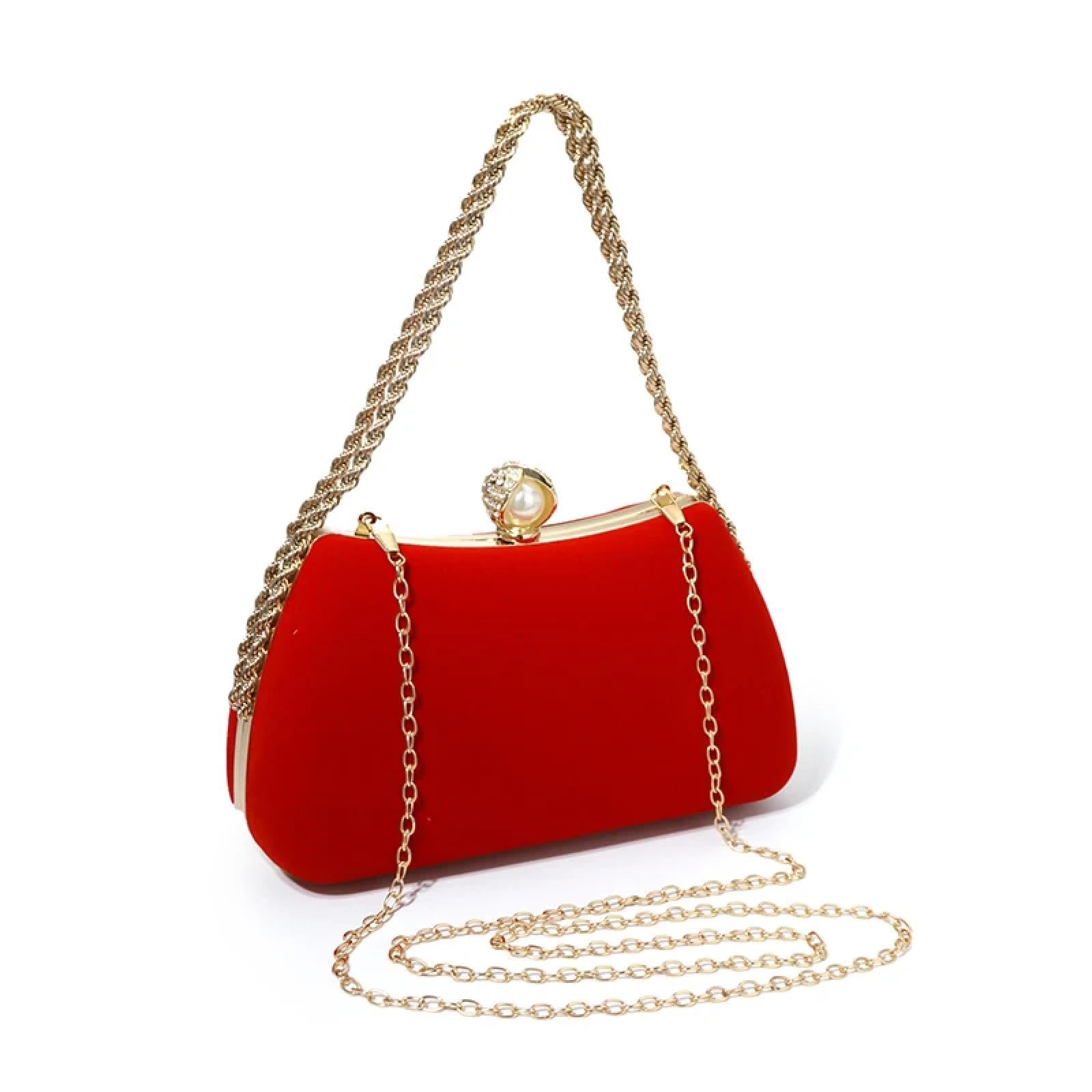 Abendtasche Damen Clutch Damen Wildleder Abend Tasche Strass Abend Clutch Kristall Clutch Geldbörse Hochzeit Elegante Handtaschen Geldbörse Braut Tasche Rot