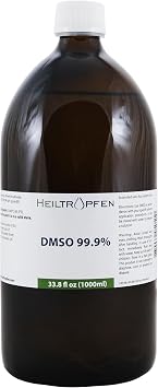 Low Odor DMSO - Dimethyl sulfoxide Liquid 33.8 Oz - 1000 ml | USP Pharma Grade Ingredient - Third-Party Tested | High Purity | Glass Bottle | Heiltropfen