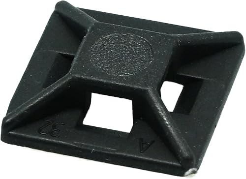 Tork Craft Cable Tie Mount 12,5Mm X 12,5Mm For 2.5Mm Tie Black 100Pc Nylon