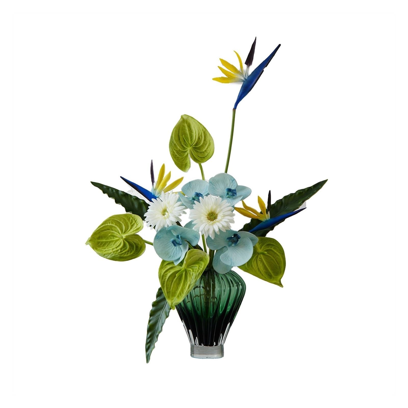 CFY652 Floral Arrangements Table Centerpieces Home Soft Decor Artificial Flower Bouquet Simulation Flower Set with Glass Vase Weddings