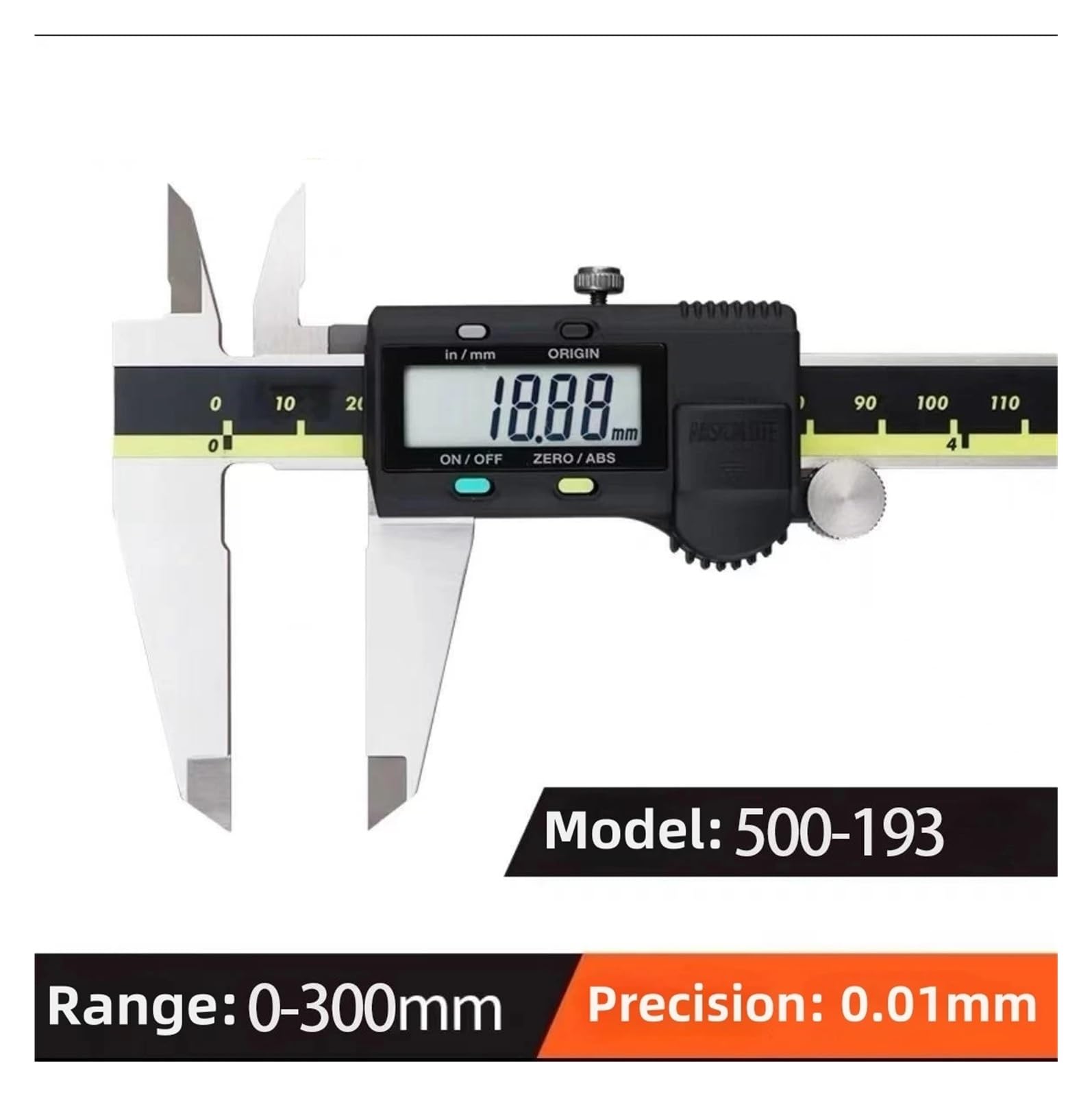 Calibro a nonio Calibri digitali assoluti 12 pollici 150 mm 500-193-20 200 300 Strumenti di misura for la lavorazione del legno in acciaio inossidabile per officina meccanica(300mm)