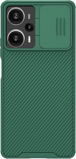Nillkin Case for Xiaomi Redmi Note 12 Turbo/Poco F5 (6.67" Inch) CamShield Pro Slider Camera Close & Open Double Layered Protection TPU + PC Green Color