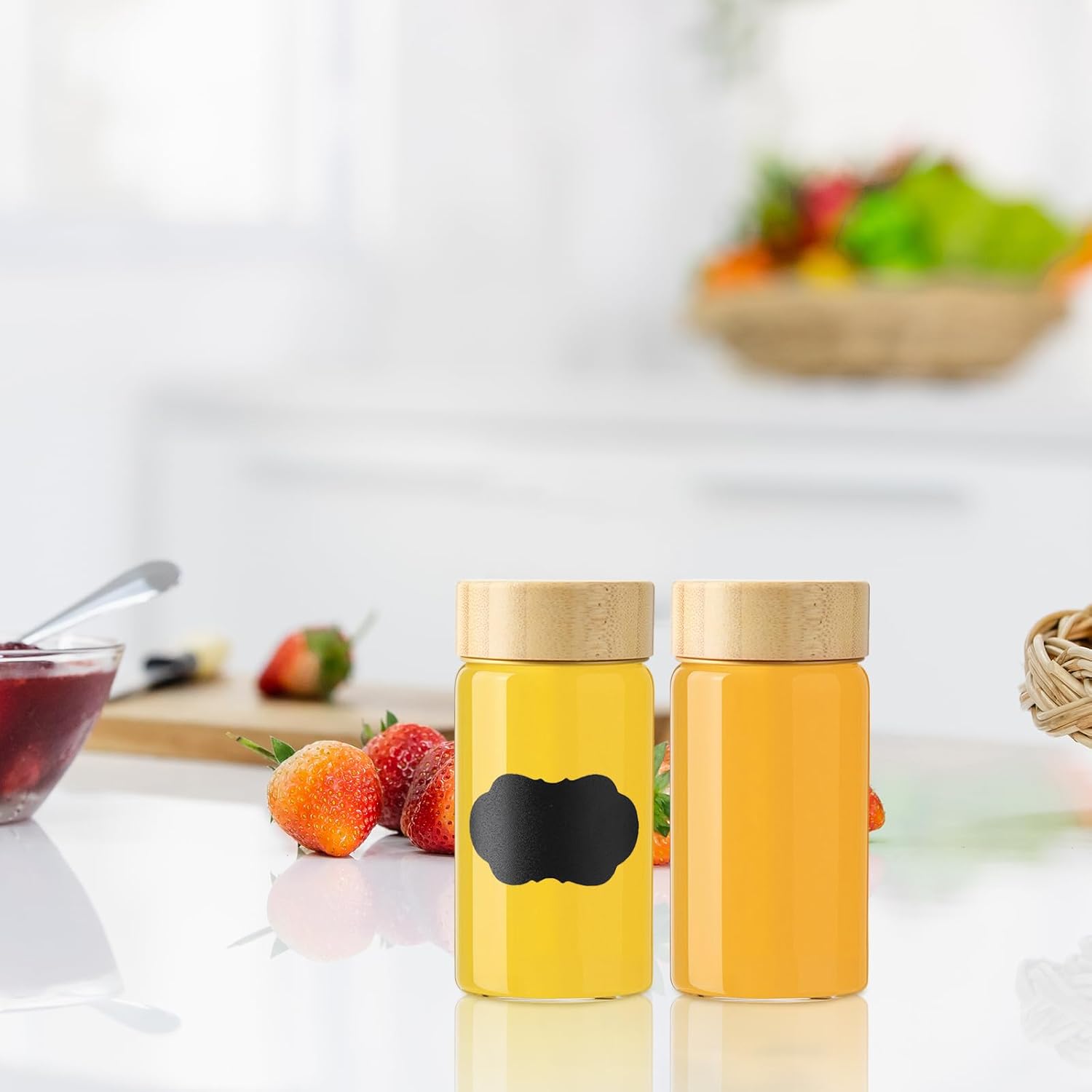 12 Pack 4oz Glass Shot Bottles with Caps, 120ml Borosilicate Glass Juice Shot Bottles, Dishwasher & Freezer Safe, Reusable Wellness Ginger Shot Glass Jars with Lids for Juicing