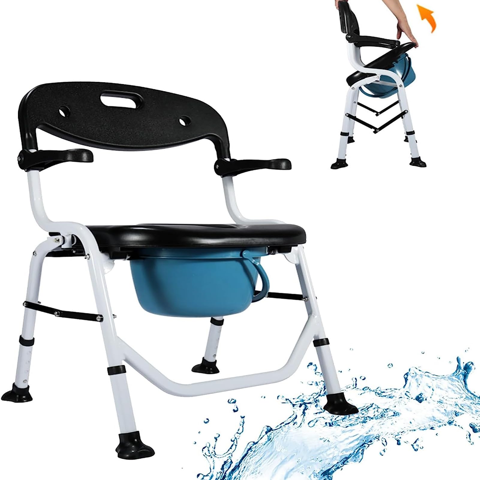 Toilettes mobiles de chevet pliables et chaise de douche pour faciliter la routine du matin