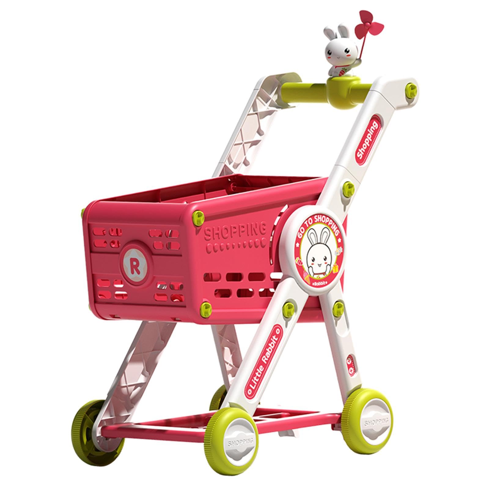 1 Pezzo Carrello della Spesa Giocattolo per Bambini Cestino del Supermercato Accessori Staccabili Struttura Stabile Simulazione Realistica Adatto al G, Solo Carrello