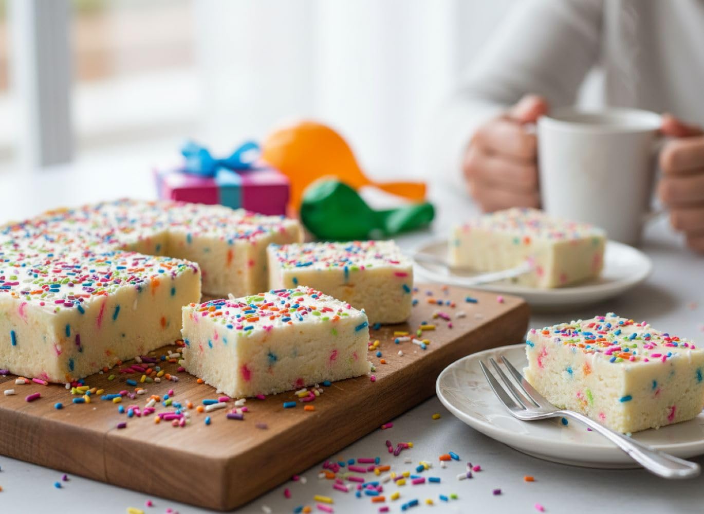 Farmhouse Fudge – Birthday Cake Fudge, 8 oz – Rich & Creamy Fudge with Birthday Cake Flavor and Colorful Sprinkles, Gourmet Candy Gift