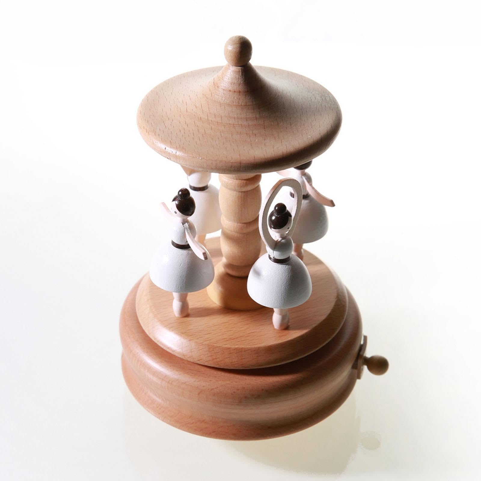 Carillon in Legno, Ornamento Da Scrivania, Scultura in Legno per Matrimonio E Natale, Ragazze danzanti