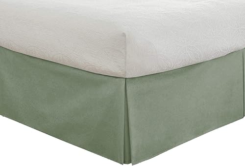 Miniatura 4 de Falda de cama  Falda de cama plisada 100% algodón egipcio de 800 hilos  Fácil ajuste con falda de cama a medida de 16 pulgadas  Tamaño individual