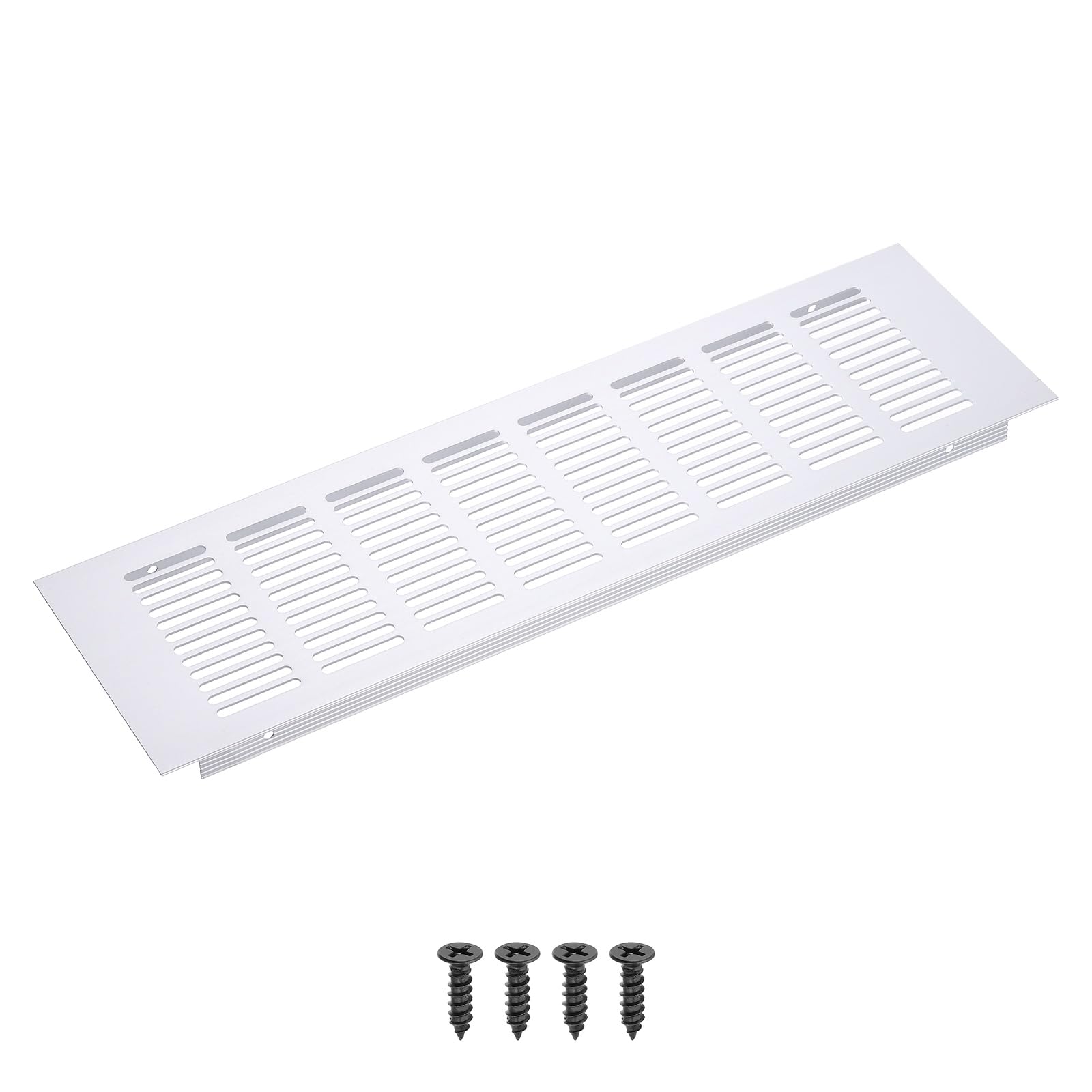 Housse d'aération en aluminium argenté 35,6 cm, finition sobre pour armoire
