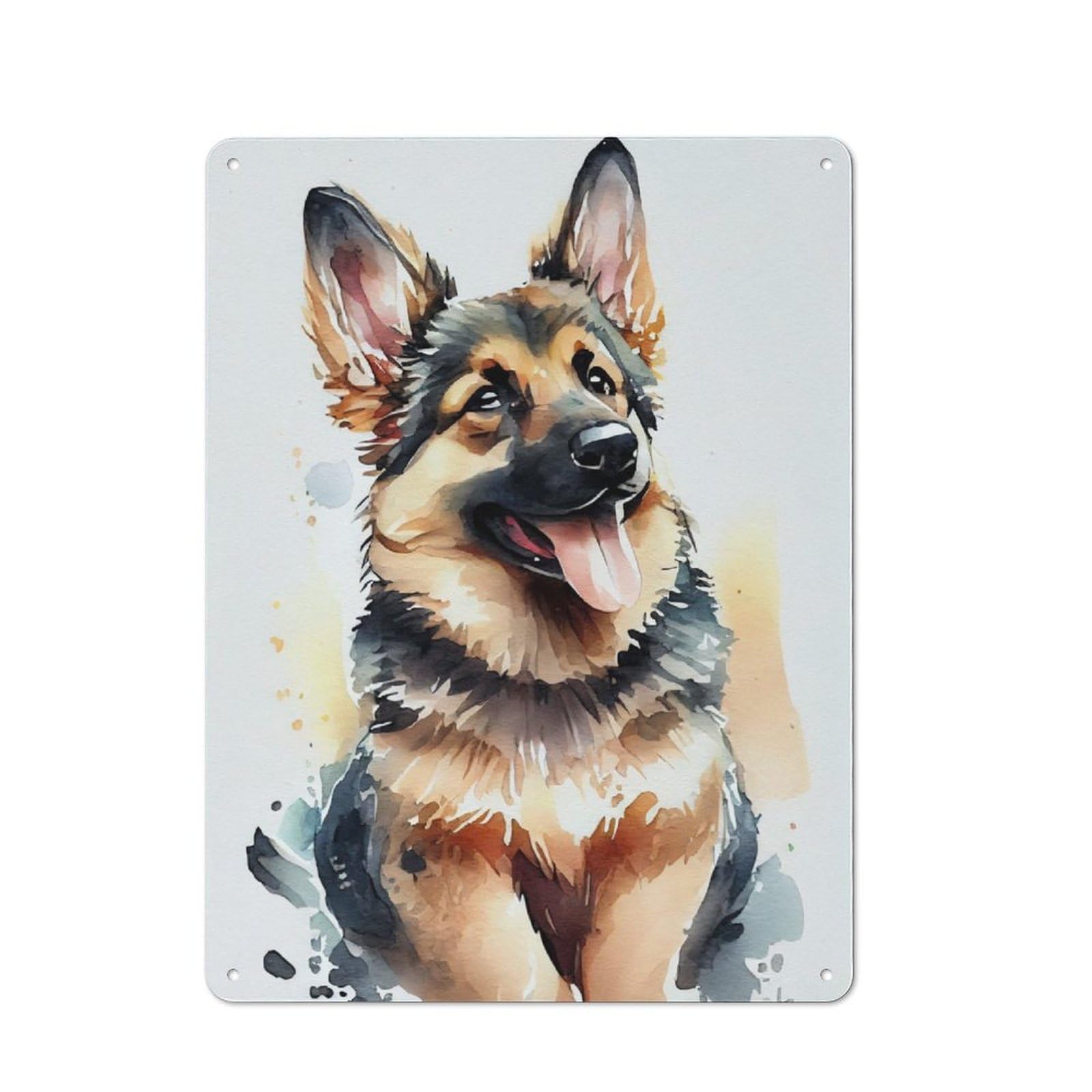Junmoney German Shepherd Cute Vintage Metal Sign 40X30cm For Guest Room Or Hallway, Suited To Guest Room Decorators
