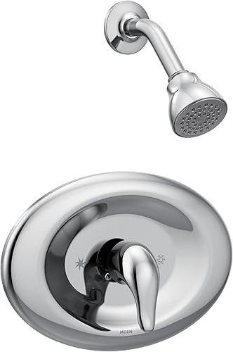 Miniatura 2 de Moen Chateau Chrome Eco-Performance Shower Trim Set, Featuring Showerhead and Shower Lever Handle with Escutcheon (Posi-Temp Valve Required),